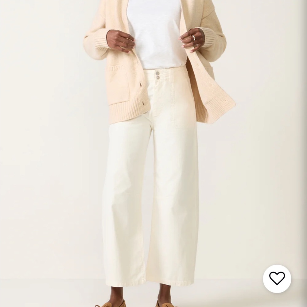 High-Rise Wide-Leg Jeans in Cream